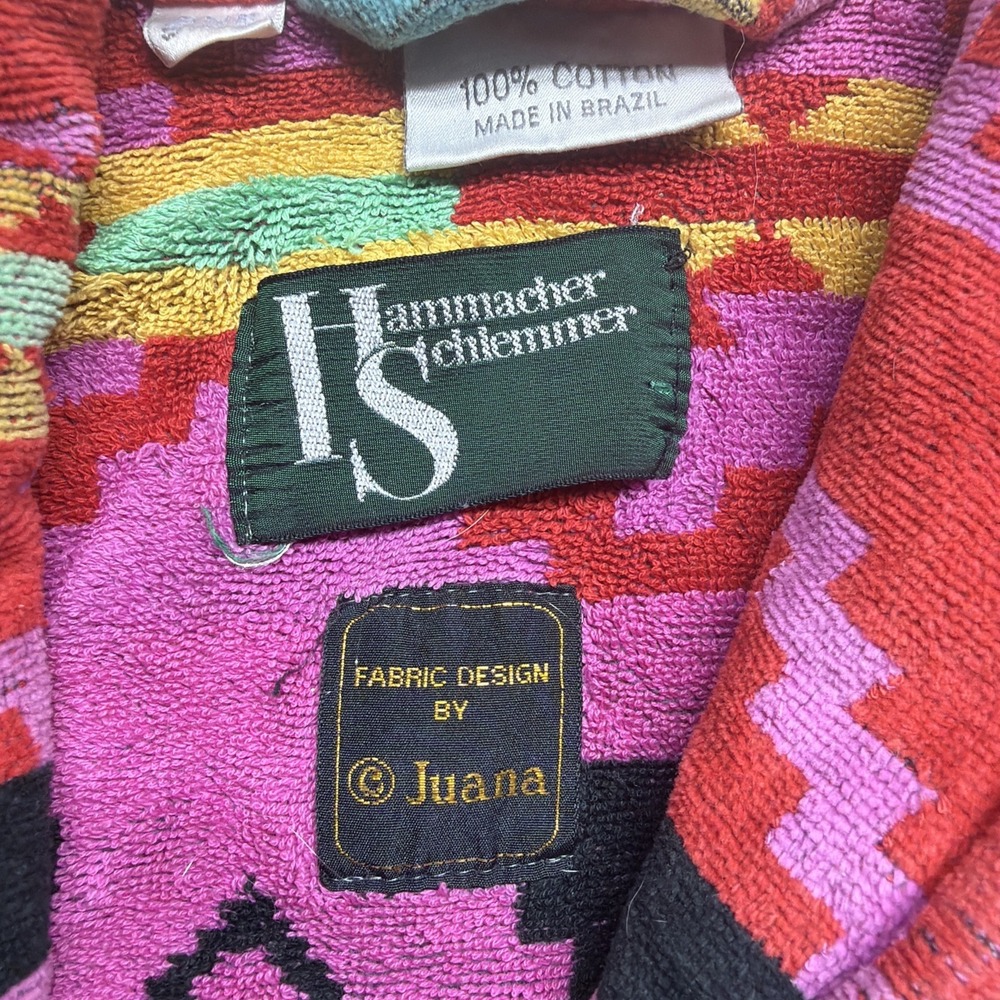 Vintage Hammacher Schlemmer Southwestern Aztec Robe Belted One Size Cotton‎ - Picture 5 of 13